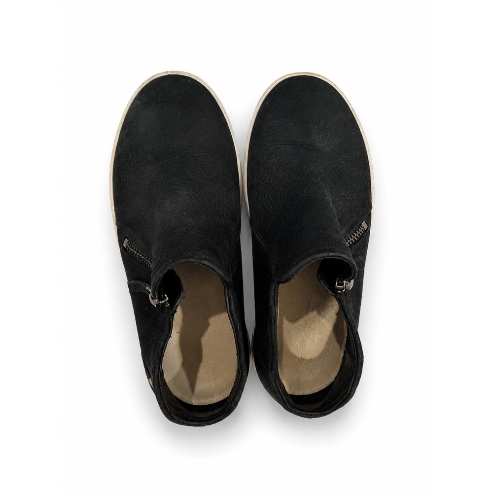 Ecco Shoes 37 Womens 6. Soft Ankle Boots Sneakers Black Nubuck Zip Up Casual - Picture 6 of 6